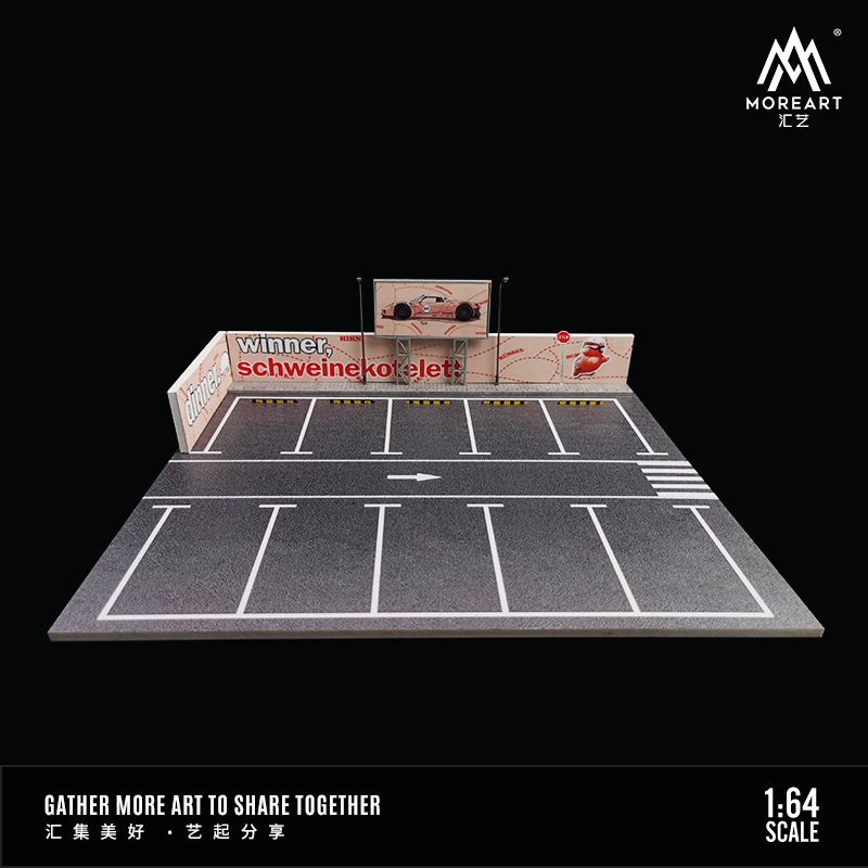 Estacionamiento modelo escena 1:64 simulación de aleación modelo de coche de juguete de almacenamiento de coches pantalla de luz decoración regalo