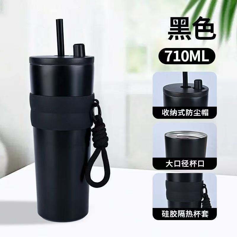 クロスボーダー高品質スリング断熱カップステンレス鋼コーヒーカップ新しいアイスバーカップストローリングウォーターカップ大容量|undefined