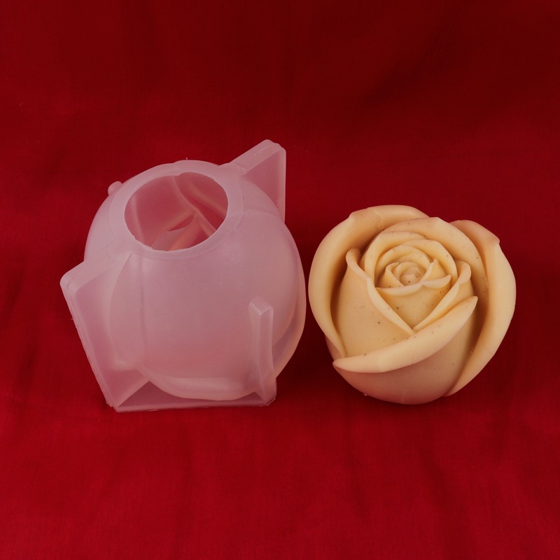 Rosa mousse molde Día de San Valentín tridimensional hueco chocolate molde de silicona aromaterapia vela fondant molde