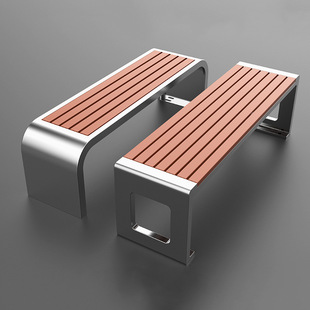 Jgp1 Outdoor Park Chair Bench Plastic Wood Stainless Steel Square Double Bench Outdoor Anti-Corrosion Wood Leisure Simple