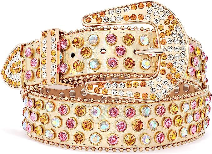 Cinturón de las mujeres remache aleación rhinestone diamante pin hebilla conjunto de tres piezas punk estilo europeo y americano hip hop moda caliente al por mayor