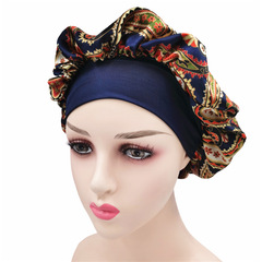Large Print Headband Sleep Hat Bohemian Style Head Scarf Chiffon Bath Hat Beauty Hair Makeup Hat