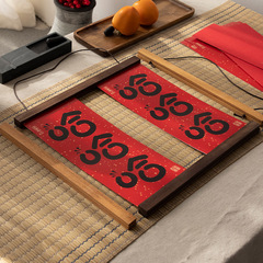 Wooden magnetic picture frame, creative and fun couple's couplet magnet poster photo frame for wall, Spring Festival wedding photo frame