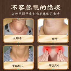 Manufacturer's direct sale of thyroid health patches, goiter with prominent eyes, neck nodules, and neck discomfort patches