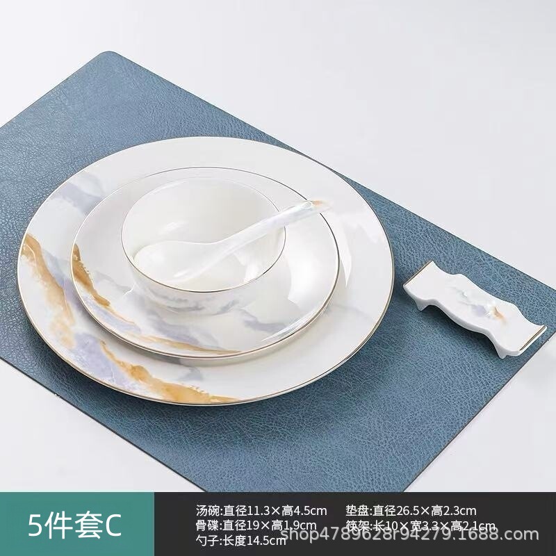 高級軽量高級ニューチャイナスタイル五つ星ホテルボーンチャイナテーブル装飾食器レストランクラブ業務用陶器|undefined
