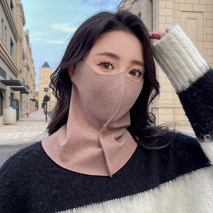 New winter full face seamless three-dimensional neck protection warm velvet anti ultraviolet wholesale mask women
