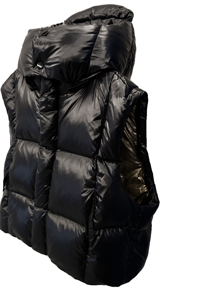 Chaqueta corta de plumón de oro negro para mujer 2025 nuevo estilo invierno plumón de ganso blanco manga extraíble diseño sensación suelta chaqueta gruesa