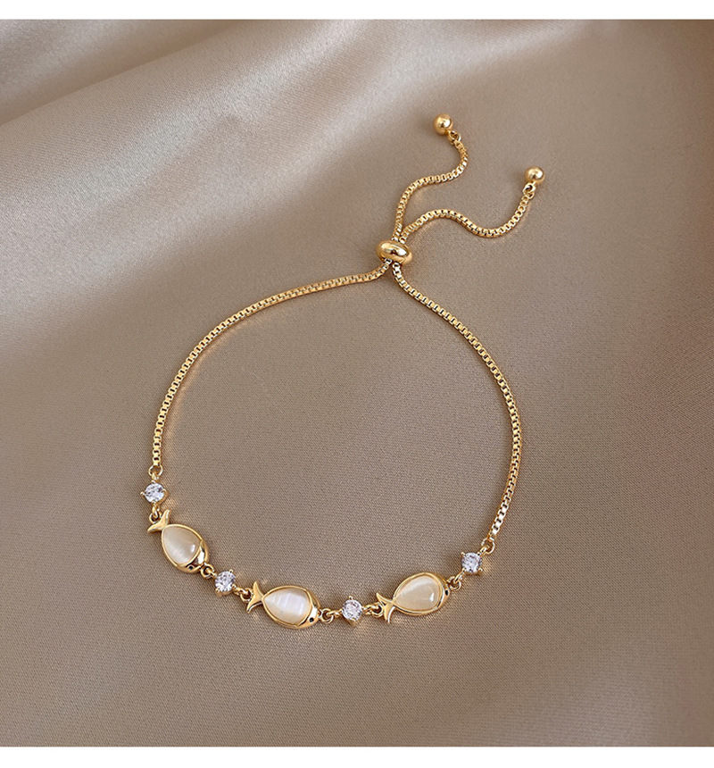 Fashion Water Droplets Copper Bracelets Inlay Opal Copper Bracelets