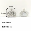 F0227 silver bottom-small diamond crown 25x24mm-with I-shaped buckle/piece
