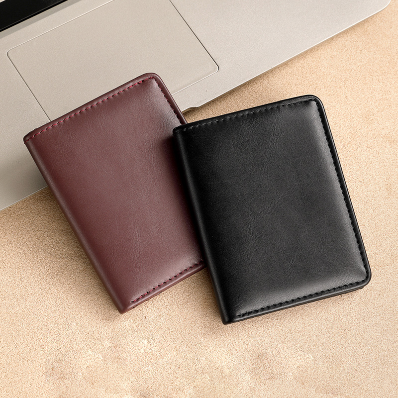 Cartera de hombre 2024 nueva cartera de cuero corta cartera cartera de tarjeta de licencia de conducir cartera de hombre cartera de cuero