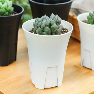 Round Side Opening Root-controlled Vientiane Basin Fleshy Plastic Thickened Frosted Desktop Flower Pot High Waist Jade Dew Twelve Rolls