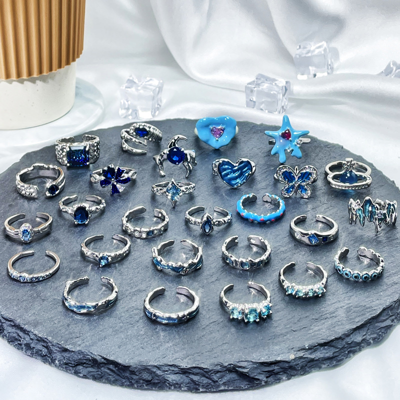 10g Weight Rhinestones Inlay Material Open Rings Classification Adjustable Ring Size 1 Piece Quantity Daily Occasion Copper Material Geometric Pattern Women's Gender Enamel, Plating, Inlay Design IG Style Style Wholesale IG Style Geometric Copper Enamel Plating Inlay Rhinestones Open Rings 4