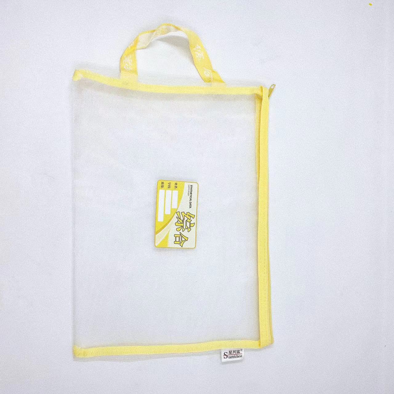 Bolsa de archivo de gran capacidad de papel de prueba bolsa de libro de texto de división de sujetos a4 bolsa de malla portátil transparente al por mayor