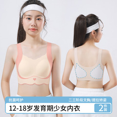 2・3段階 8～18歳 思春期女子用シームレス下着 中学生・高校生用 固定ワンカップ発育下着