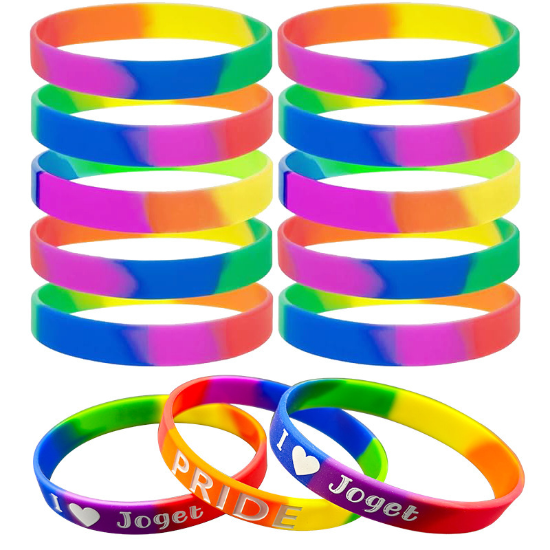 Segmented Bracelet Six-Layer Multicolor Silicone Rainbow Bracelet Layered Bonded Woven Colorful Rubber Wrist Strap Ring Segmented Bracelet Six-Layer Multicolor Silicone Rainbow Bracelet Layered Bonded Woven Colorful Rubber Wrist Strap Ring