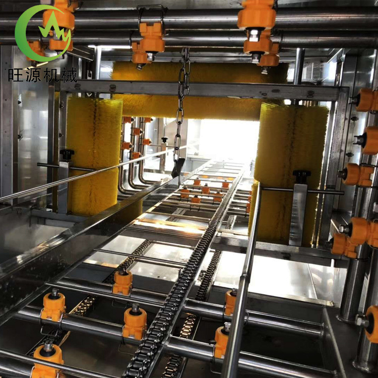 大型盘子清洗设备 三段清洗鸡柳盘子机器 高压喷淋清洗塑料框子