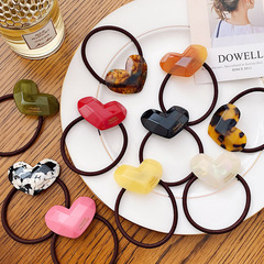 Dovi jewelry high-elasticity candy-colored acetic acid hair ring sweet heart-shaped hair rope ponytail rubber band jewelry on the back of the head