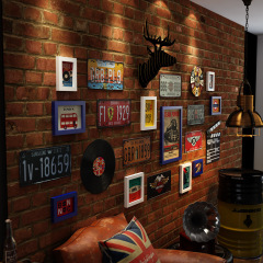 Polymer 0384 American photo wall LED light strip decoration retro photo frame combination industrial style luminous decorative painting