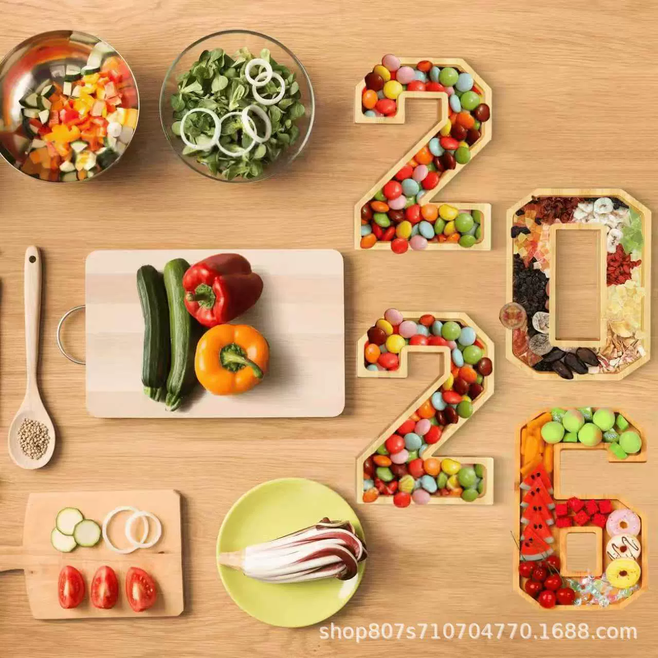 2026新款简约木质托盘家用数字系列木制装饰托盘下午茶木制点心盘