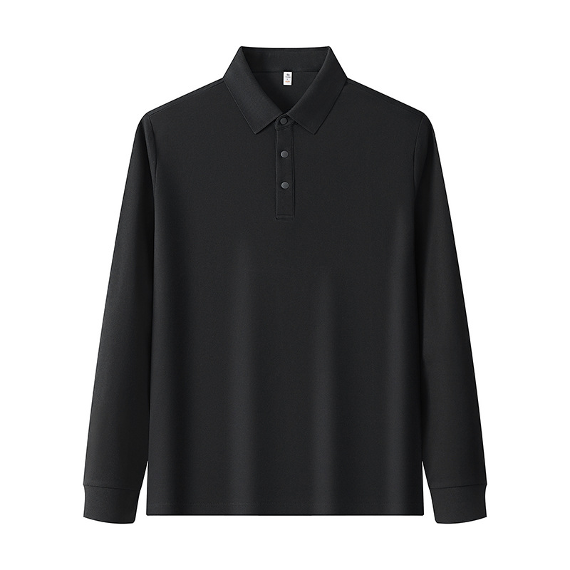 Camiseta de tapa plana de alta gama para hombres golf polo de secado rápido ropa de trabajo de negocios polo de manga larga personalizada