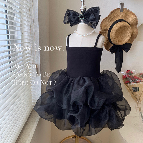 77188 Girls Summer Dress 2024 New Children's Princess Dress Summer Children's Gauze Dress Summer Suspender Dress