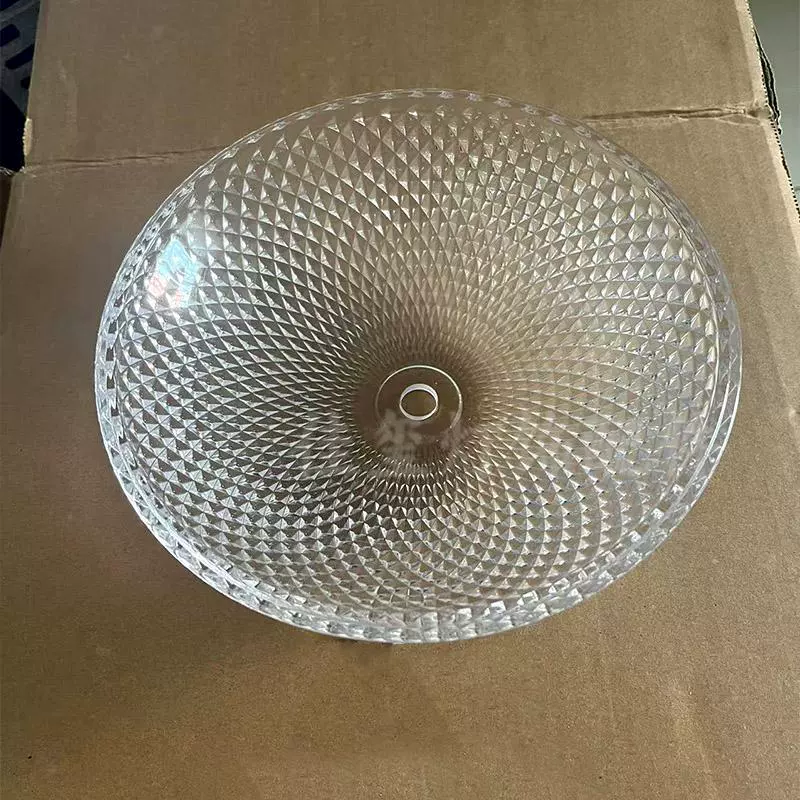 Нижние стеклянные блюда, европейские хрустальные осветительные аксессуары, прозрачные янтарные стеклянные блюда с ромбовидным узором, лампа, чаша с пряжкой