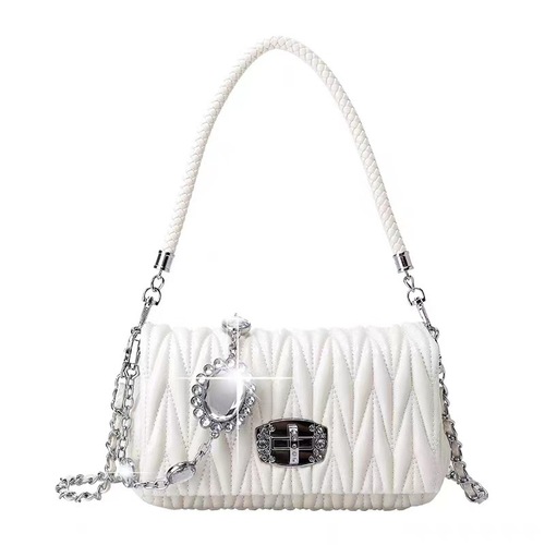 Bags for women  new fashion versatile soft leather fairy bag rhinestone chain bag shoulder crossbody handheld pleated bag