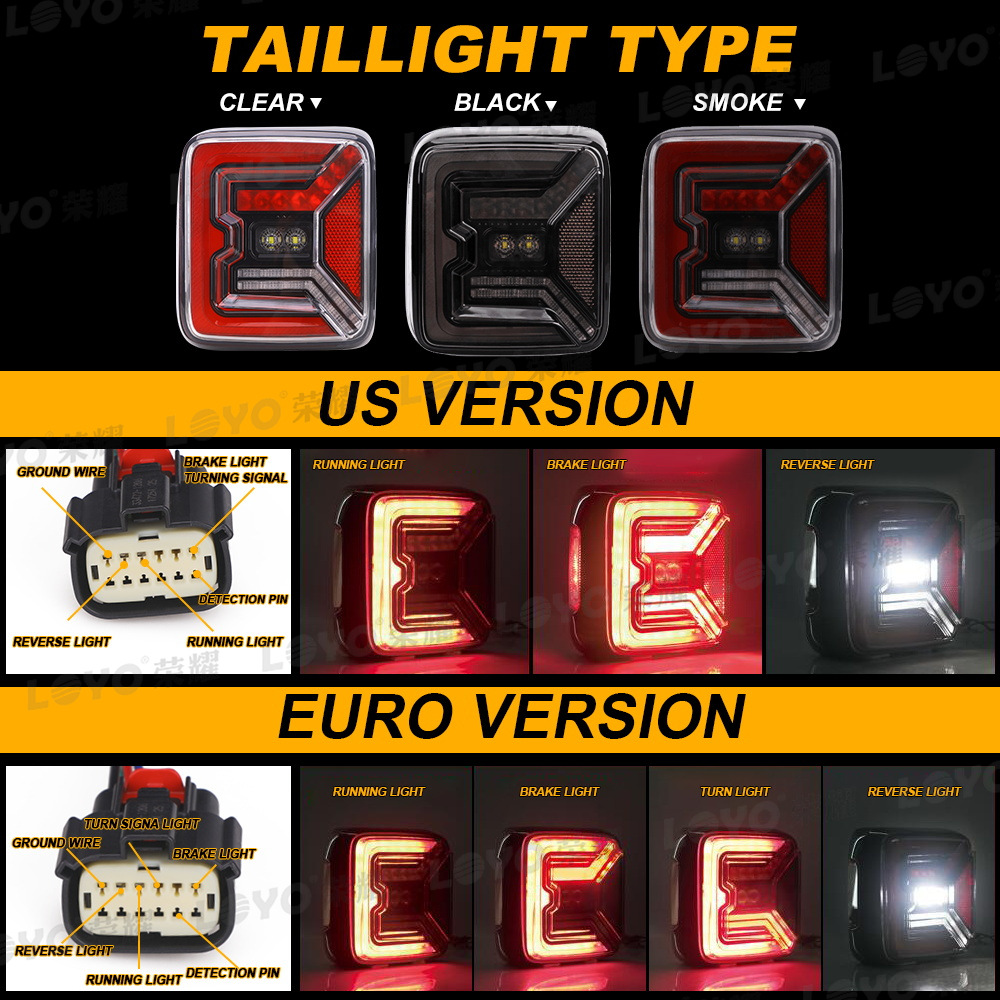 Suitable for Jeep Jl Tail Lights Wrangler Modified Led Tail Lights Led Car Tail Lights Suitable for Wrangler 2018+