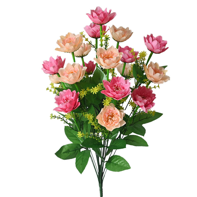 Flores simuladas 18 flores peonía cama de flores mixtas decoración de boda decoración de la sala de estar flores falsas ramo