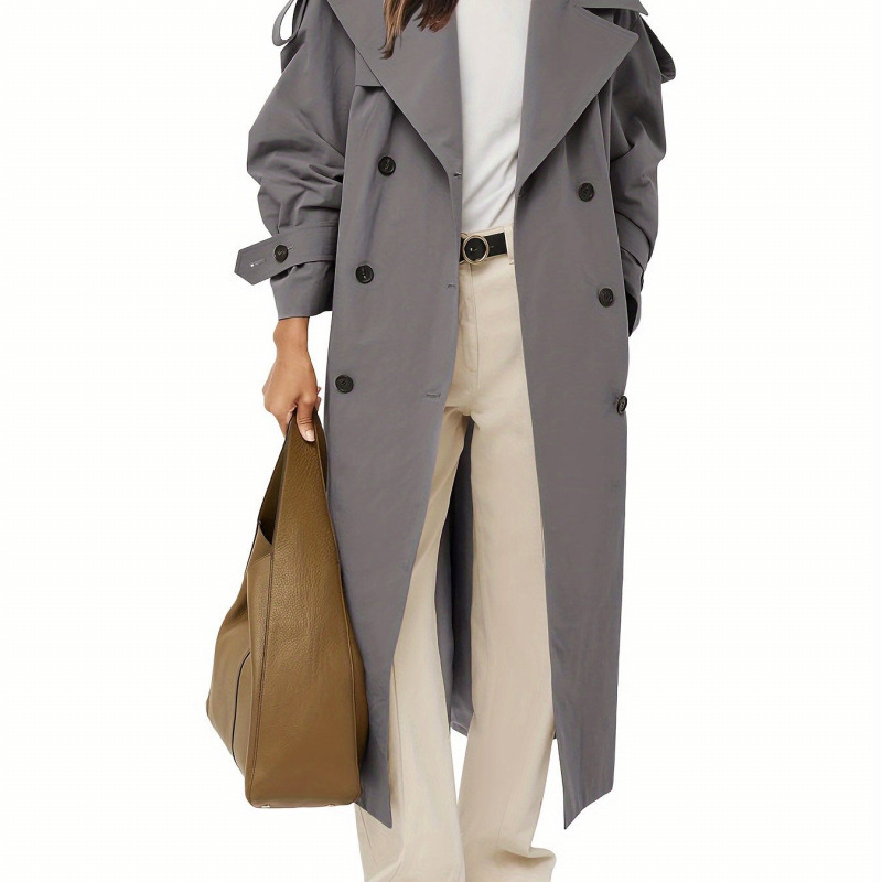 Oversized Windproof Trench Coat Double Womens Oversized 跨境|undefined