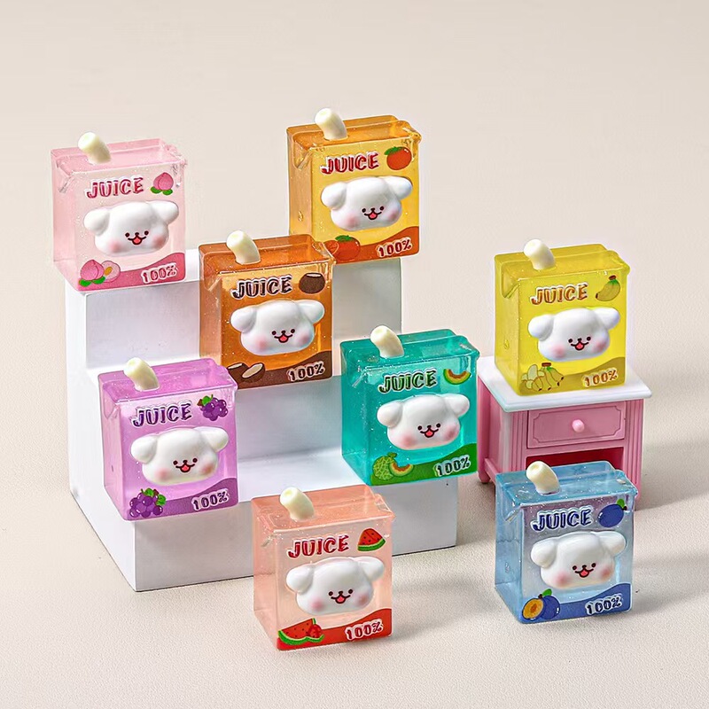 透色细闪线条小狗饮品杯潮玩萌粒diy饰品挂件钥匙扣小摆件对对碰|undefined