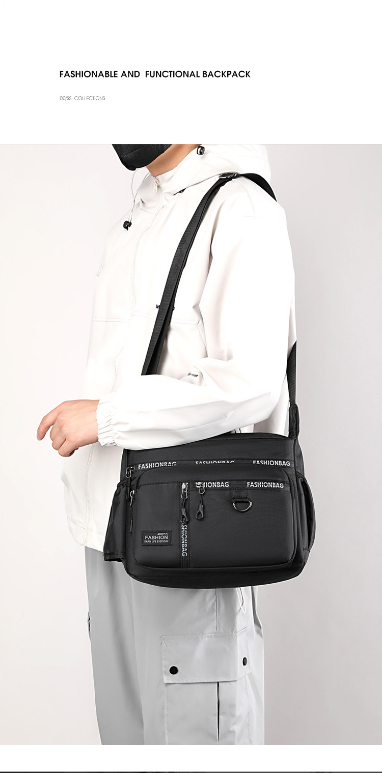 New 2024 men's bag, large-capacity casual men's crossbody bag, waterproof single-shoulder bag, multi-layered business versatile travel bag undefined