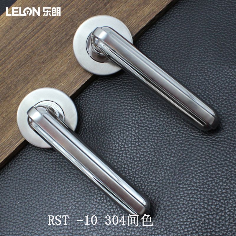 Personalizada acero inoxidable 304 imitación manija de fundición fina puerta de madera interior manija de puerta de dormitorio manija de bloqueo mecánica universal