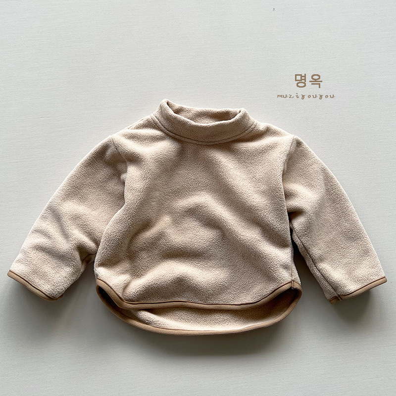 Niños y Niñas ligero caliente que basa la camisa para niños nuevo suéter de invierno estilo coreano Mori retro bebé moda