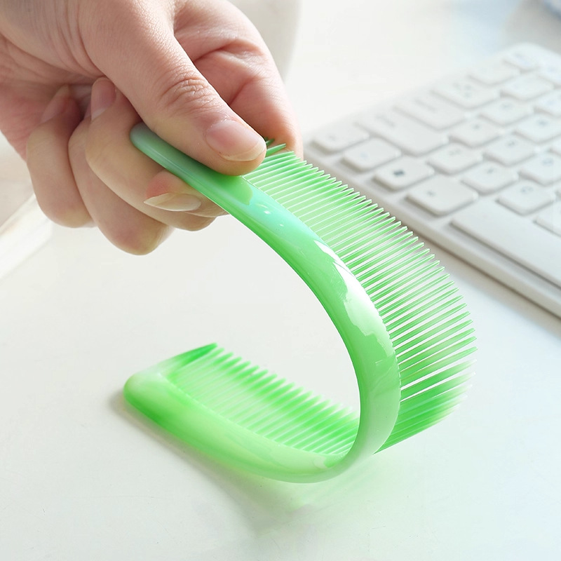 10 conjuntos de peines de tendones de toro caseros de maquillaje portátiles dientes grandes peines de cabello rizado de cabello largo portátil en cualquier momento