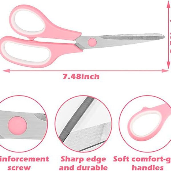 Roze Macaronkleurige bureauaccessoireset: kantoorbenodigdheden, nietmachine, tapehouder, schaar_voghion.com