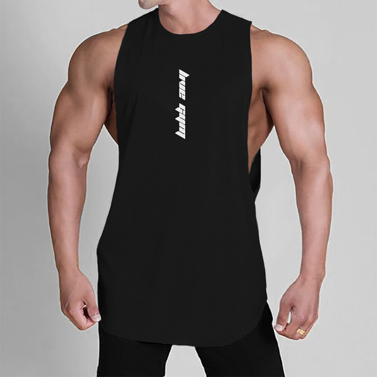 Ärmelloses, übergroßes Sport-Tanktop für Herren im Sommer und Jugend, trendige Herrenmarke, große, geteilte Ärmel_voghion.com