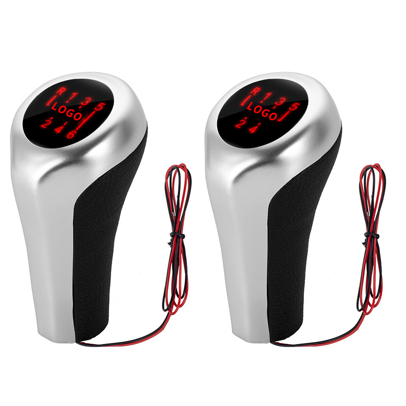 Suitable for BMW shift handball with light silver matte shift head 5/6 speed shift lever handball red light