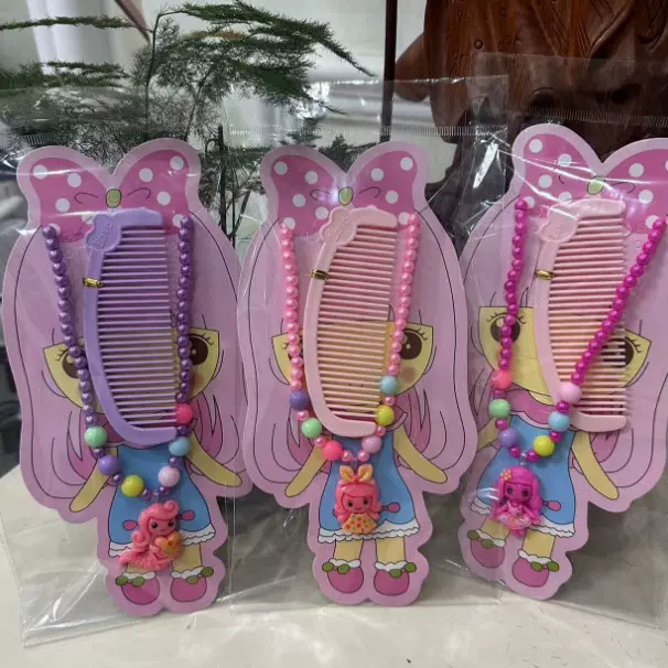 跨境韩版儿童串珠项链套装小公主宝宝首饰饰品梳子手链玩具批发