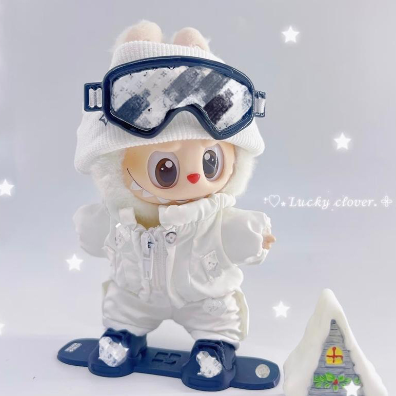 17cm拉布布衣服 轻奢户外滑雪套装 棉花娃娃挂件labubu娃衣着替|undefined
