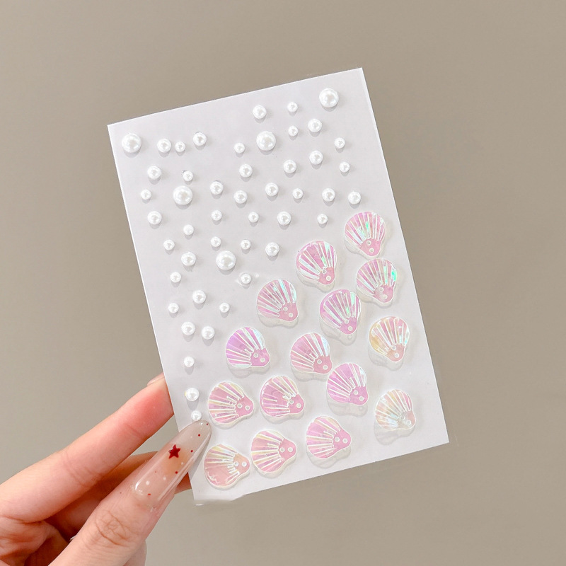 Niños espectáculo de escenario pegatinas de joyas perlas mariposas pegatinas de diamantes de perla maquillaje facial decoración autoadhesiva pegatinas sin pegamento