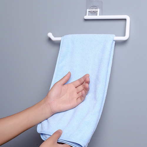 No punching towel rack, bathroom plastic roll rack, kitchen wall hanging lazy rag rack, bathroom towel rack