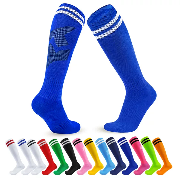 Cross-Border Amazon Foreign Trade Long-Tube Football Socks with Towel Bottoms, Over-The-Knee Sports Socks with Towel Bottoms for Events and Competitions