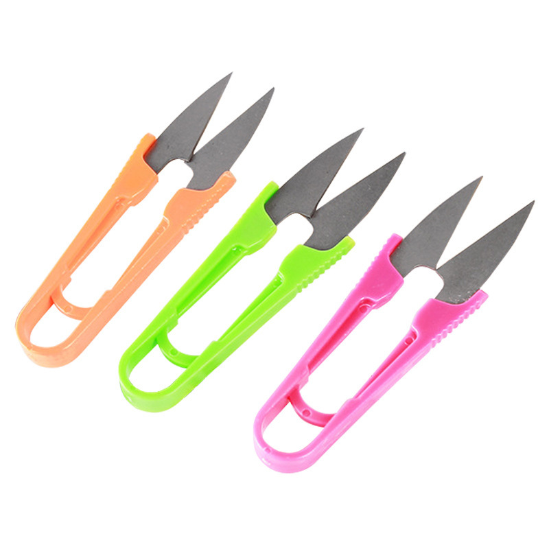 Colorful Cross-Stitch Scissors, Household Plastic Yarn Scissors, Small Scissors, Fishing Scissors, Fishing Line Scissors, U-Shaped Thread Trimming Scissors, Thread End Scissors