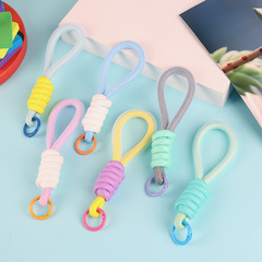 ぬいぐるみのおもちゃのストラップの色合わせネットのキーホルダーのシンプルな短いロープのアイデアのキーホルダーのアクセサリー