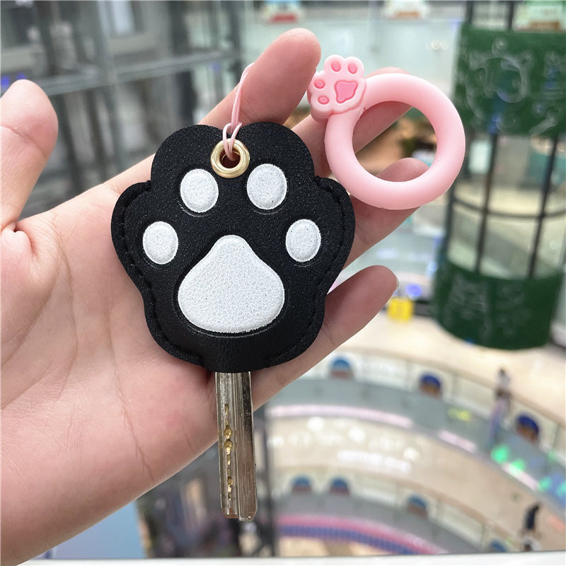 卡通猫爪钥匙扣挂件个性可爱女家用电梯门禁卡套电动车钥匙套加大|undefined