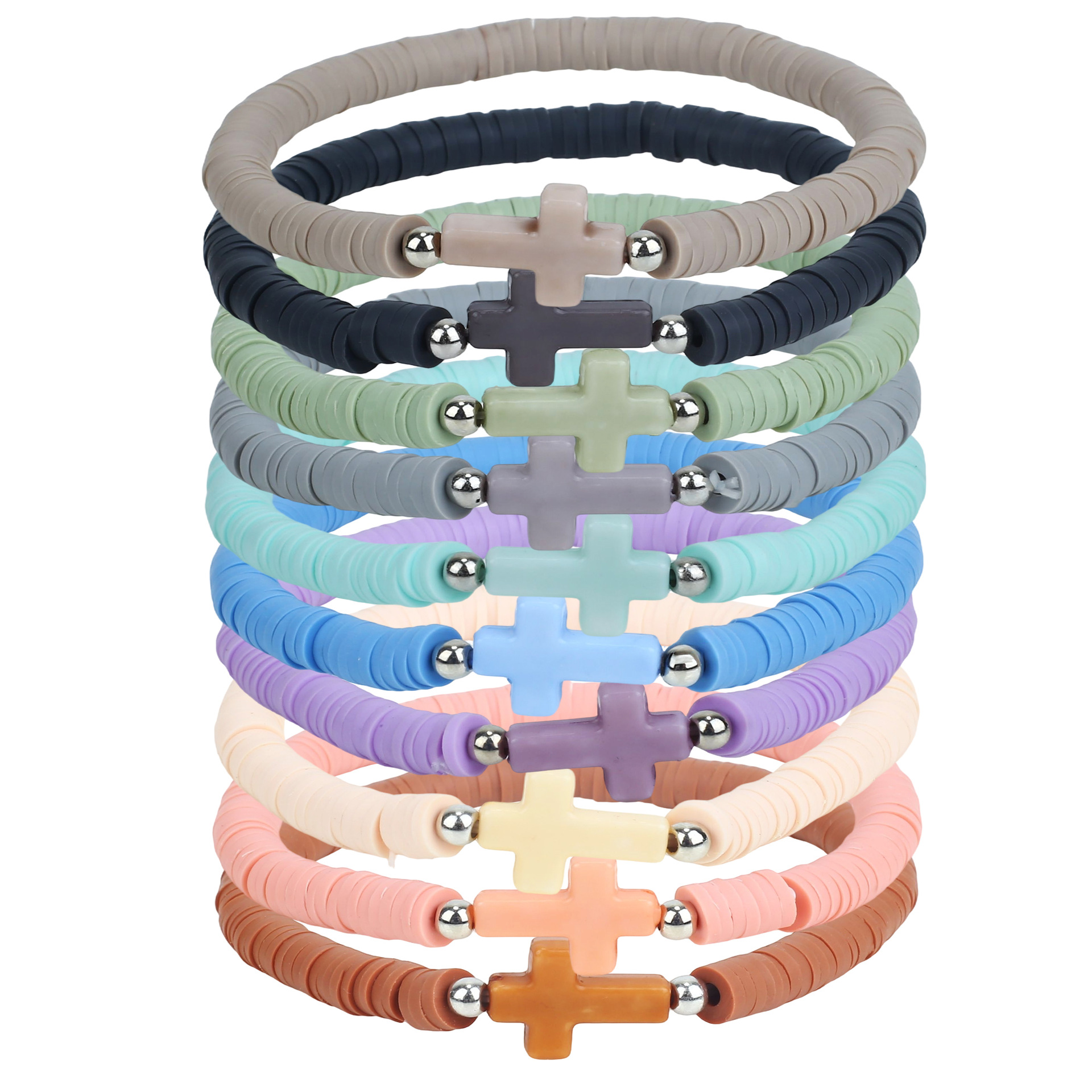 Cross-Border Hot Selling Taylor Bracelet Soft Pottery Cross 10 to 30 Pieces Set Bohemian Beaded Swiftie