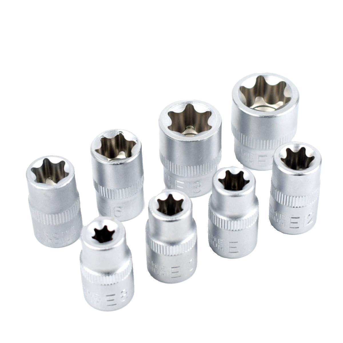 Estándar en forma de E manga seis flores de ciruela en forma de estrella grande y mediano conjunto de spline volante manga reparación de automóviles E8E10mm alargada