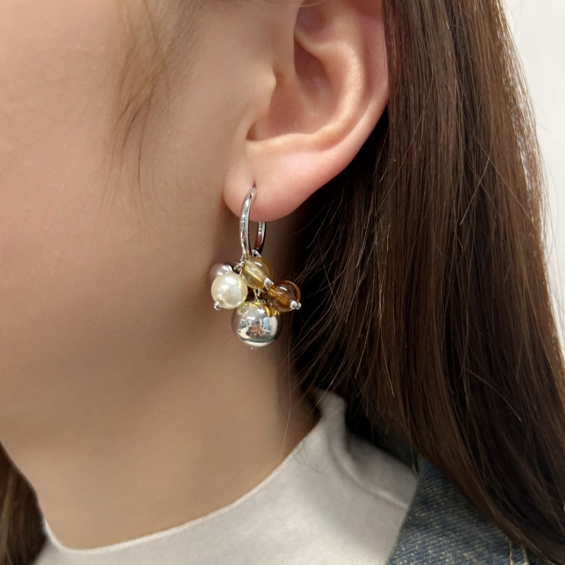 Drop Earrings Classification 1 Pair Quantity Brass Plating Inlay Flower Artificial Pearls Drop Earrings