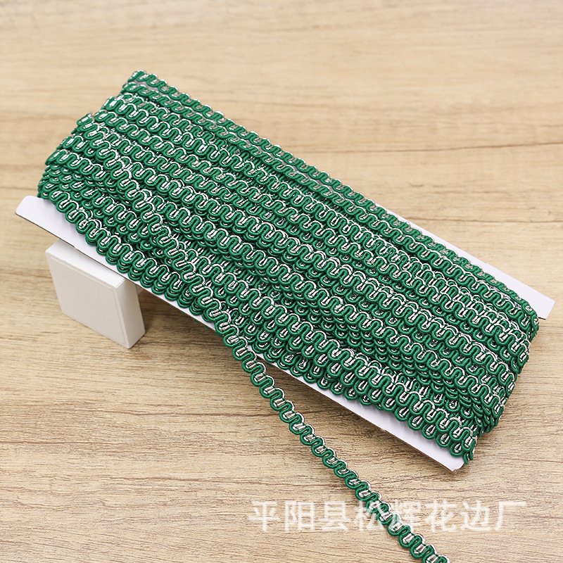 [10 M una tarjeta] 7mm de ancho de dos colores oro y plata ola pequeño encaje DIY ropa para niños cortina ropa de mujer accesorios decorativos